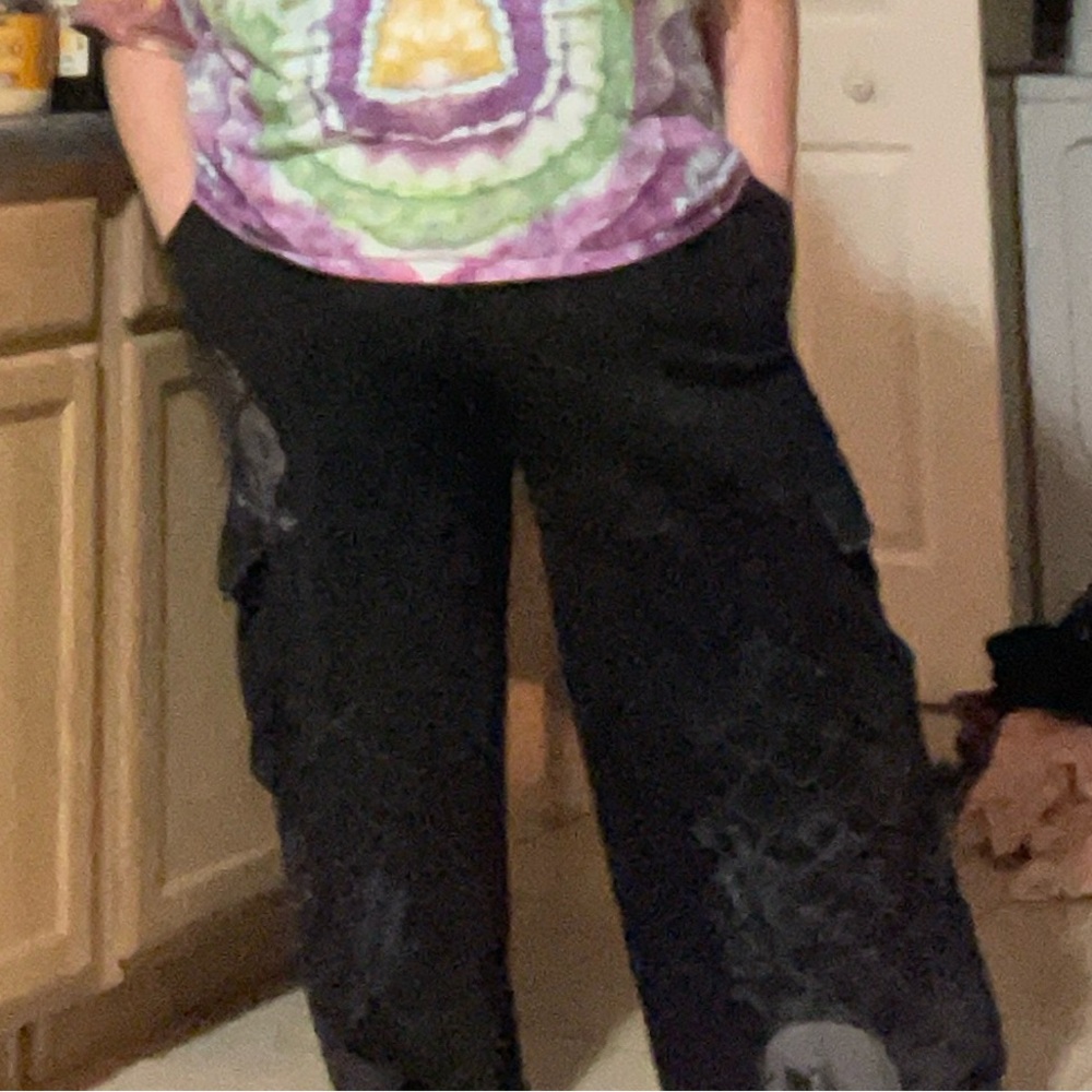 Black Skull & Barbed Wire Girls Wide Leg Lounge Pants Plus Size - Picture 7 of 7